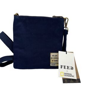 Canvas Crossbody Travel Bag National Geographic X Feed Rugged Navy Outer Pocket